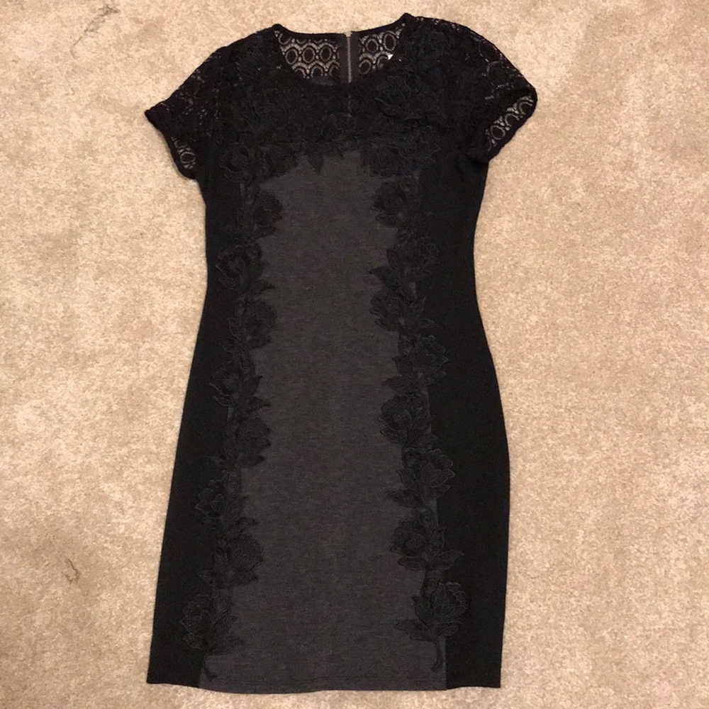 Black/Grey Lace Dress by Poppy
